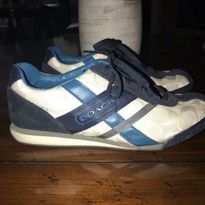 COACH suede and canvas tennis shoes